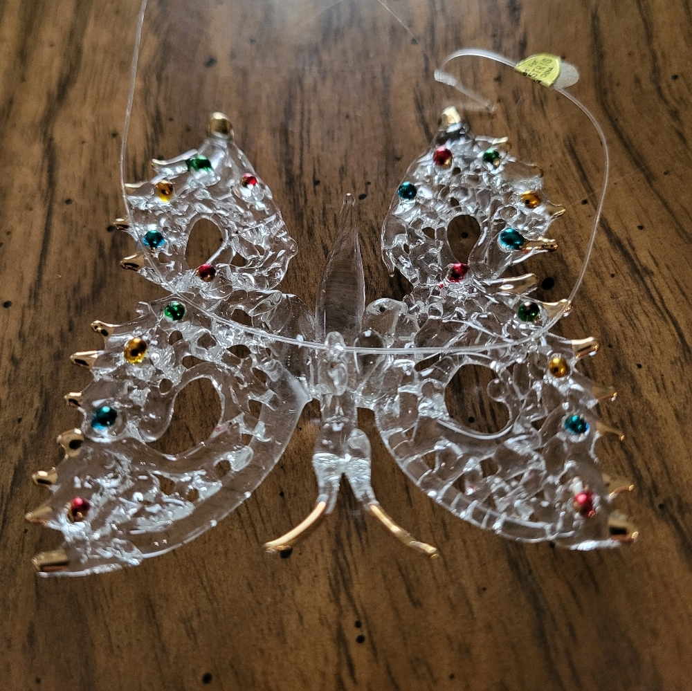 Spun Glass Butterfly Ornament